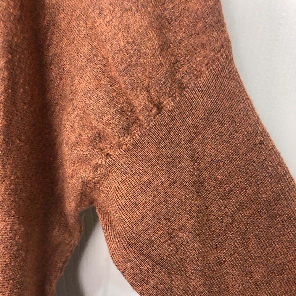 altar’d state long sleeve copper orange v neck sweater with pockets, size large - Picture 7 of 12